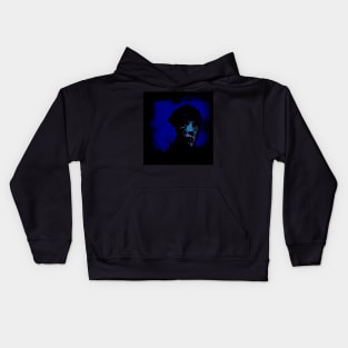 Woman or beautiful man. Like in night dream. Dark, dim, blue. So cool. Kids Hoodie